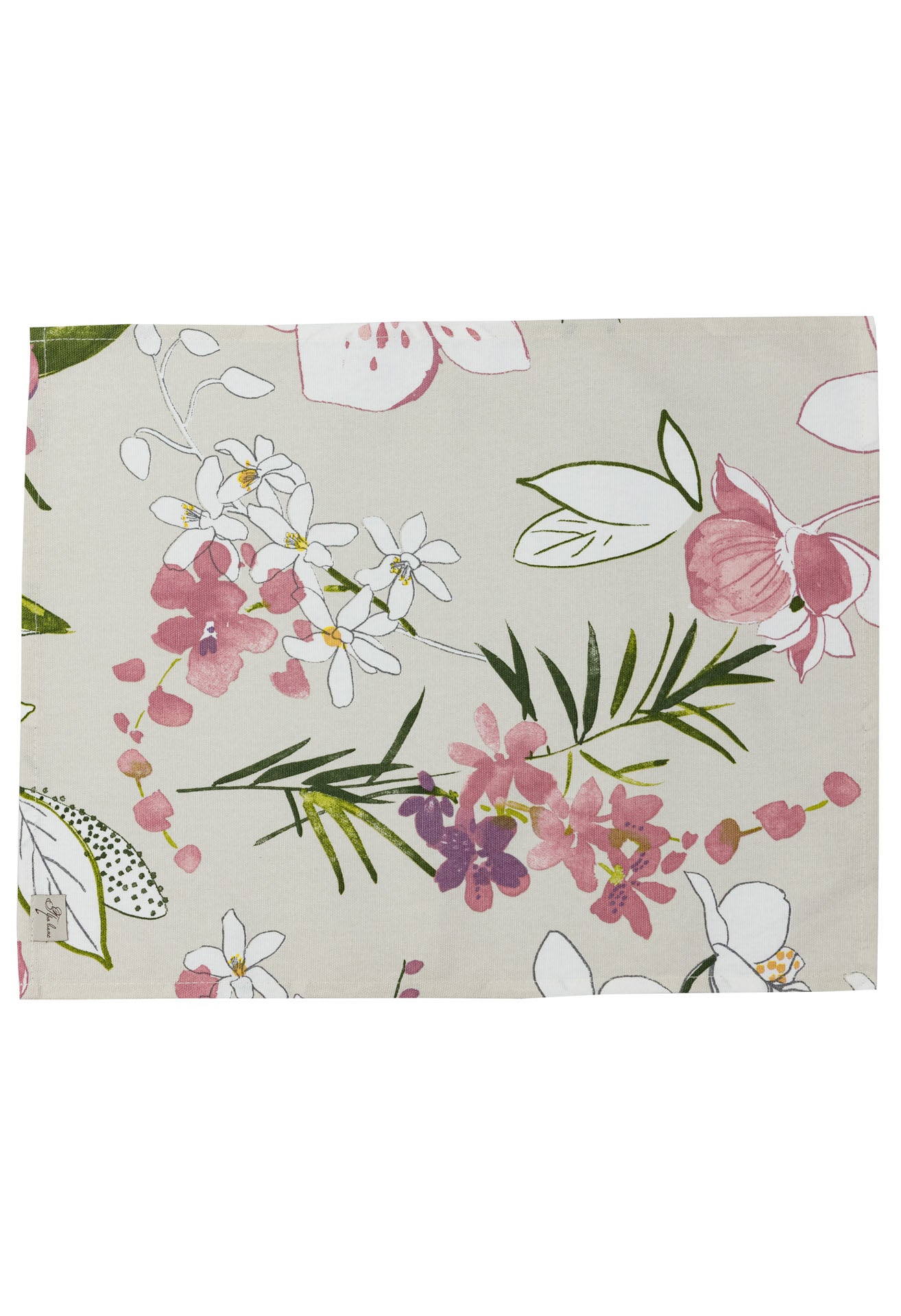 Cotton Orchid Pattern Tablecloth | Pink Floral Kitchen Textile Set, Housewarming Gift