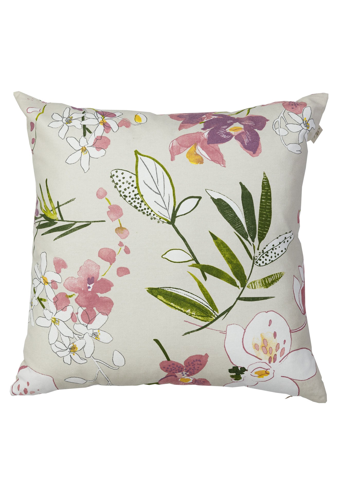 Cotton Orchid Pattern Tablecloth | Pink Floral Kitchen Textile Set, Housewarming Gift