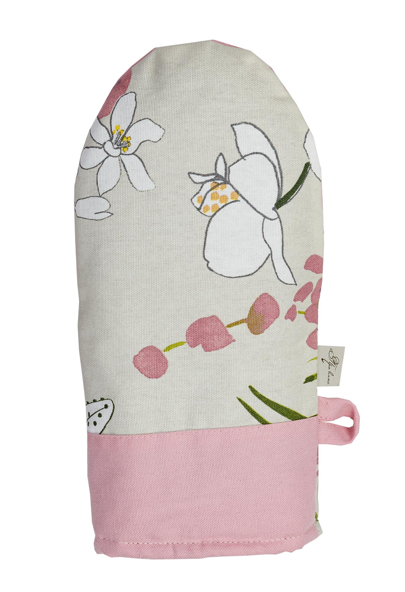 Cotton Orchid Pattern Tablecloth | Pink Floral Kitchen Textile Set, Housewarming Gift