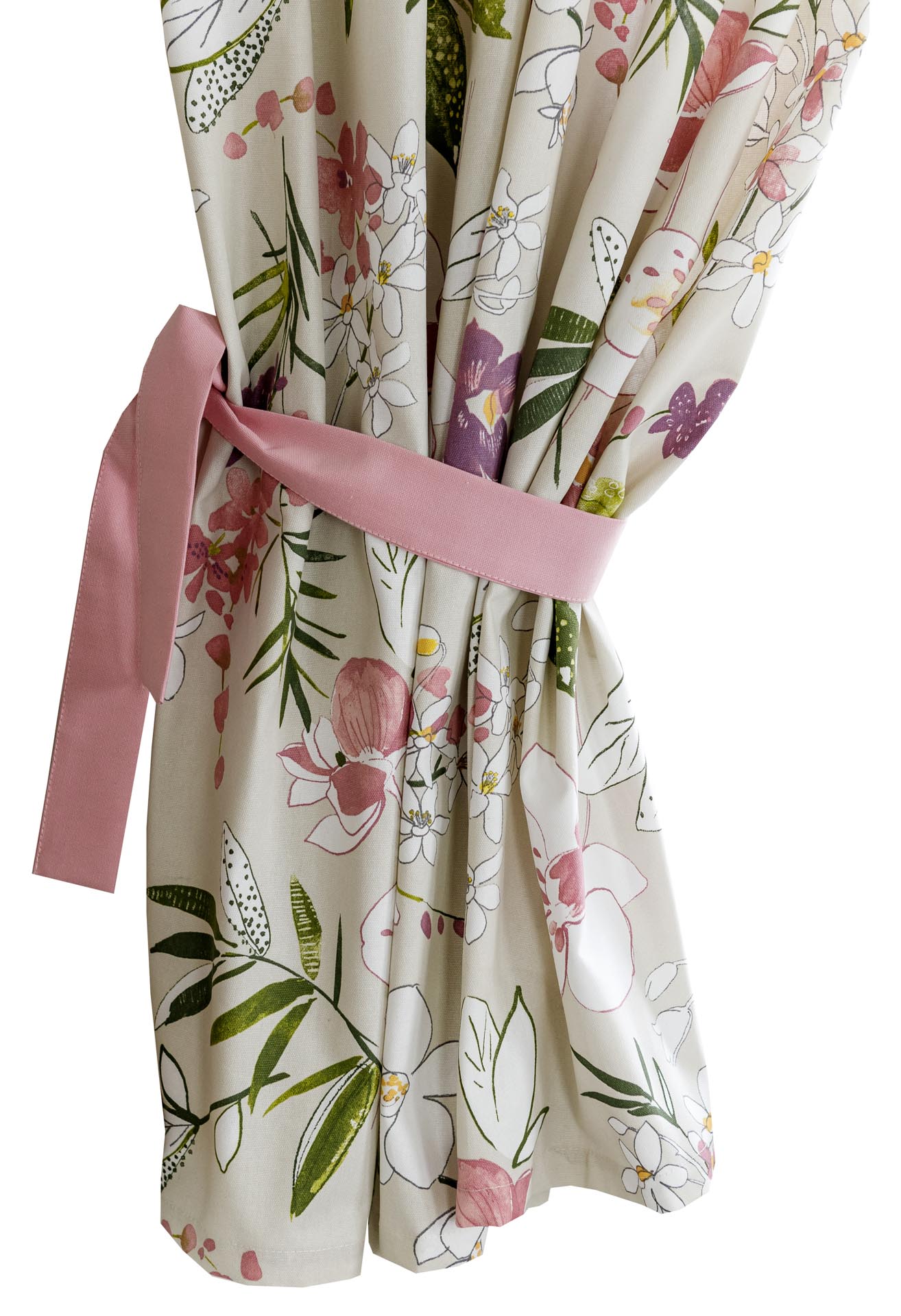 Cotton Orchid Pattern Tablecloth | Pink Floral Kitchen Textile Set, Housewarming Gift