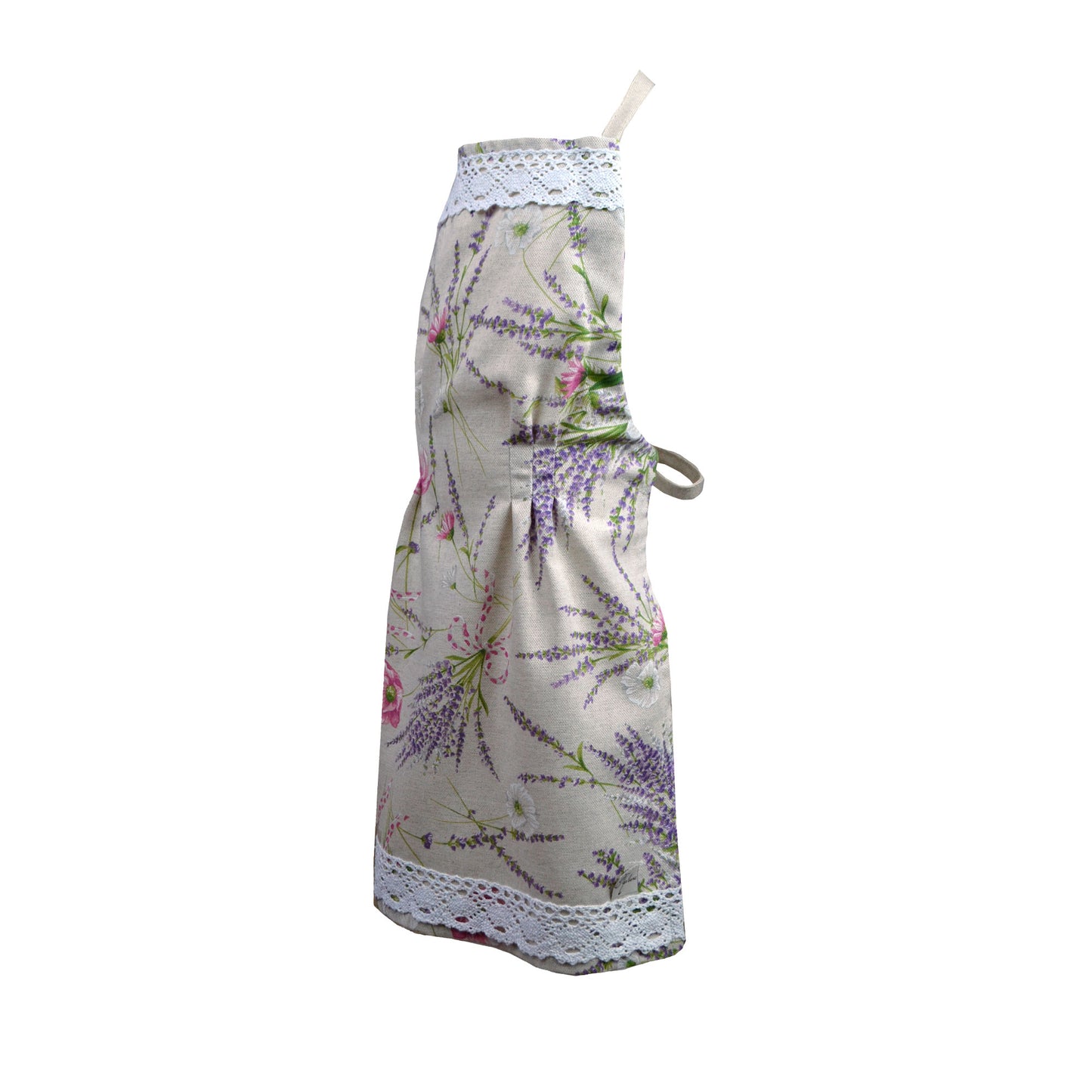 Cotton Tablecloth With Lavender Print And Lace Edging | Floral, Festive Kitchen Textile Set, Home Decor, Housewarming Present Idea