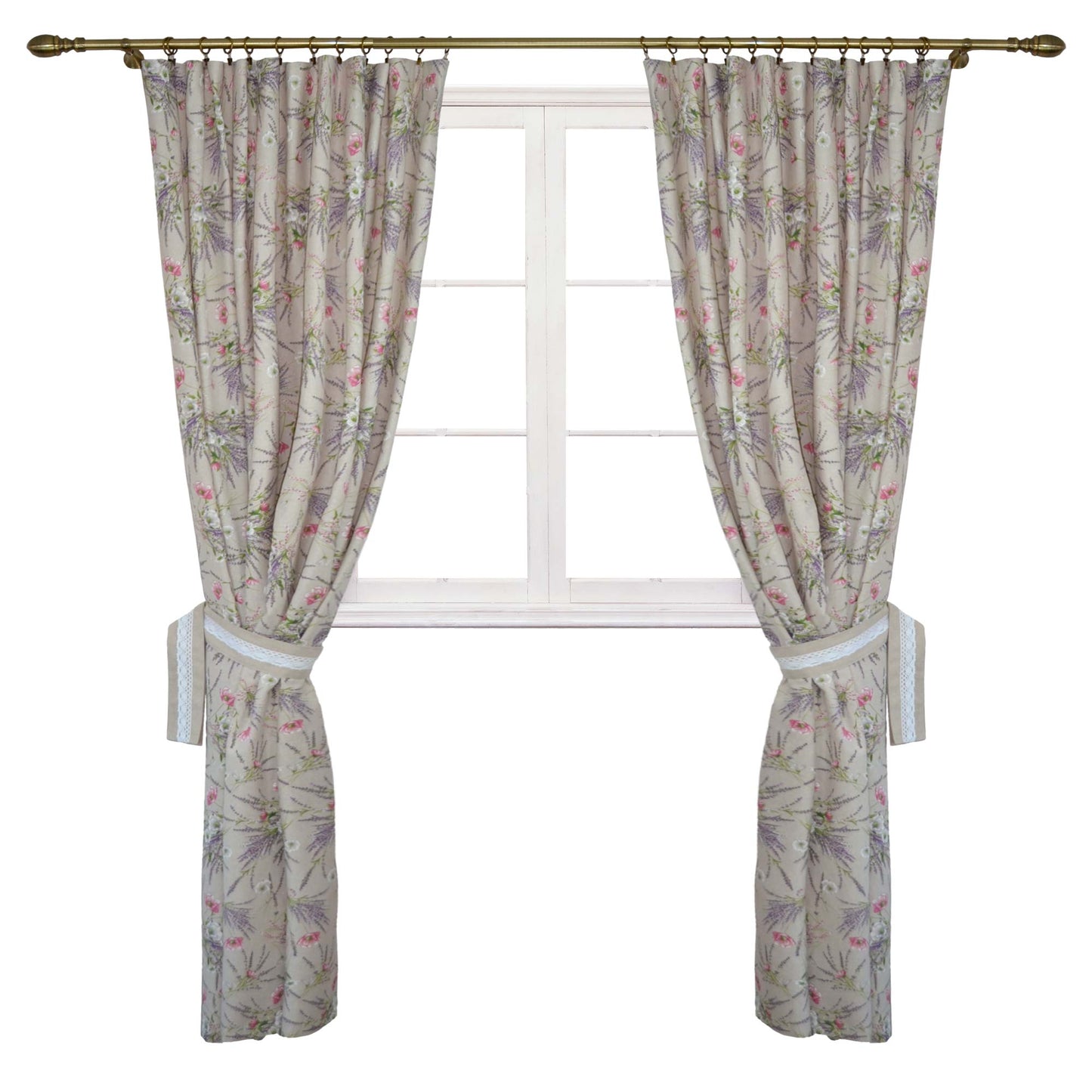 Cotton Tablecloth With Lavender Print And Lace Edging | Floral, Festive Kitchen Textile Set, Home Decor, Housewarming Present Idea