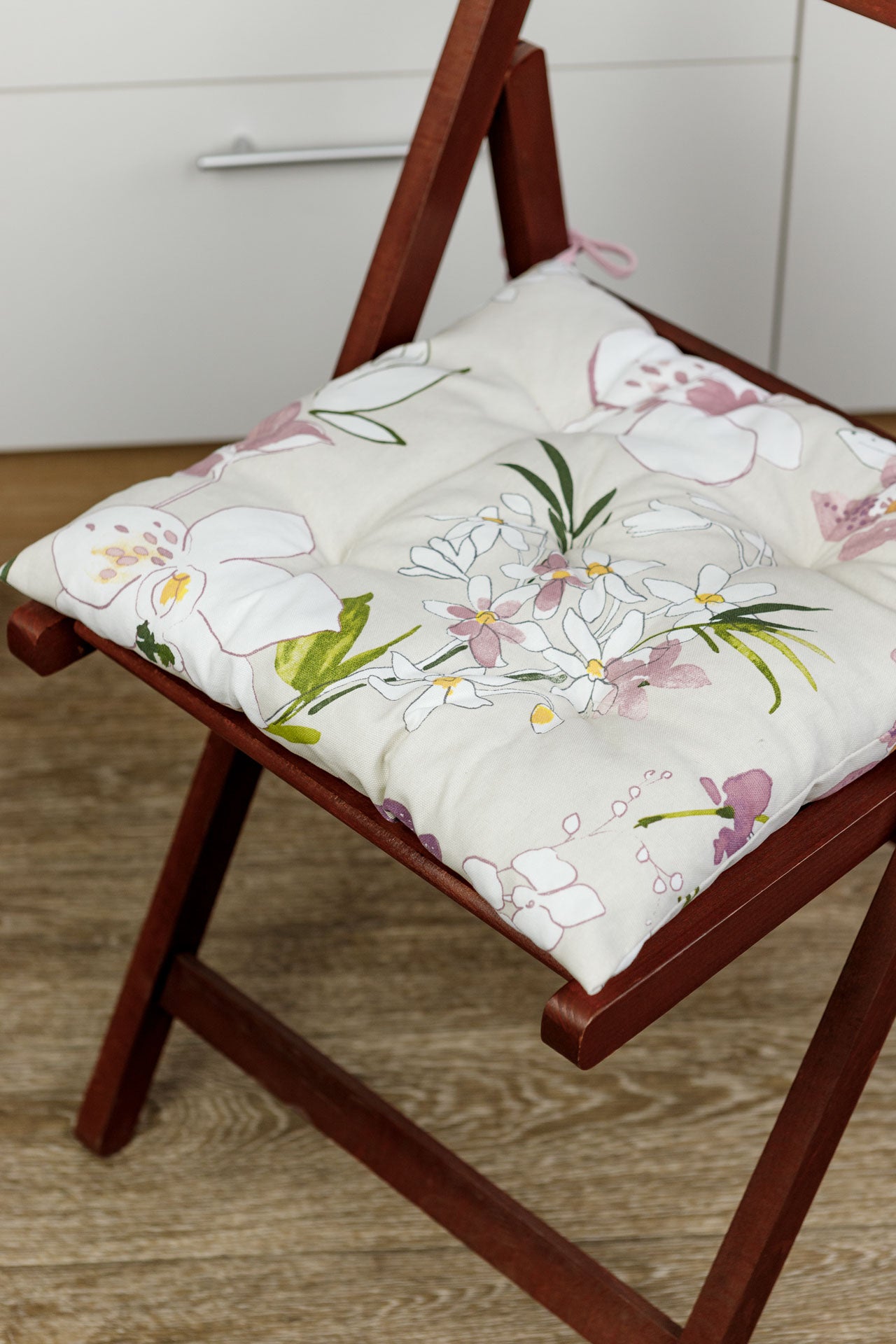 Cotton Orchid Pattern Tablecloth | Pink Floral Kitchen Textile Set, Housewarming Gift