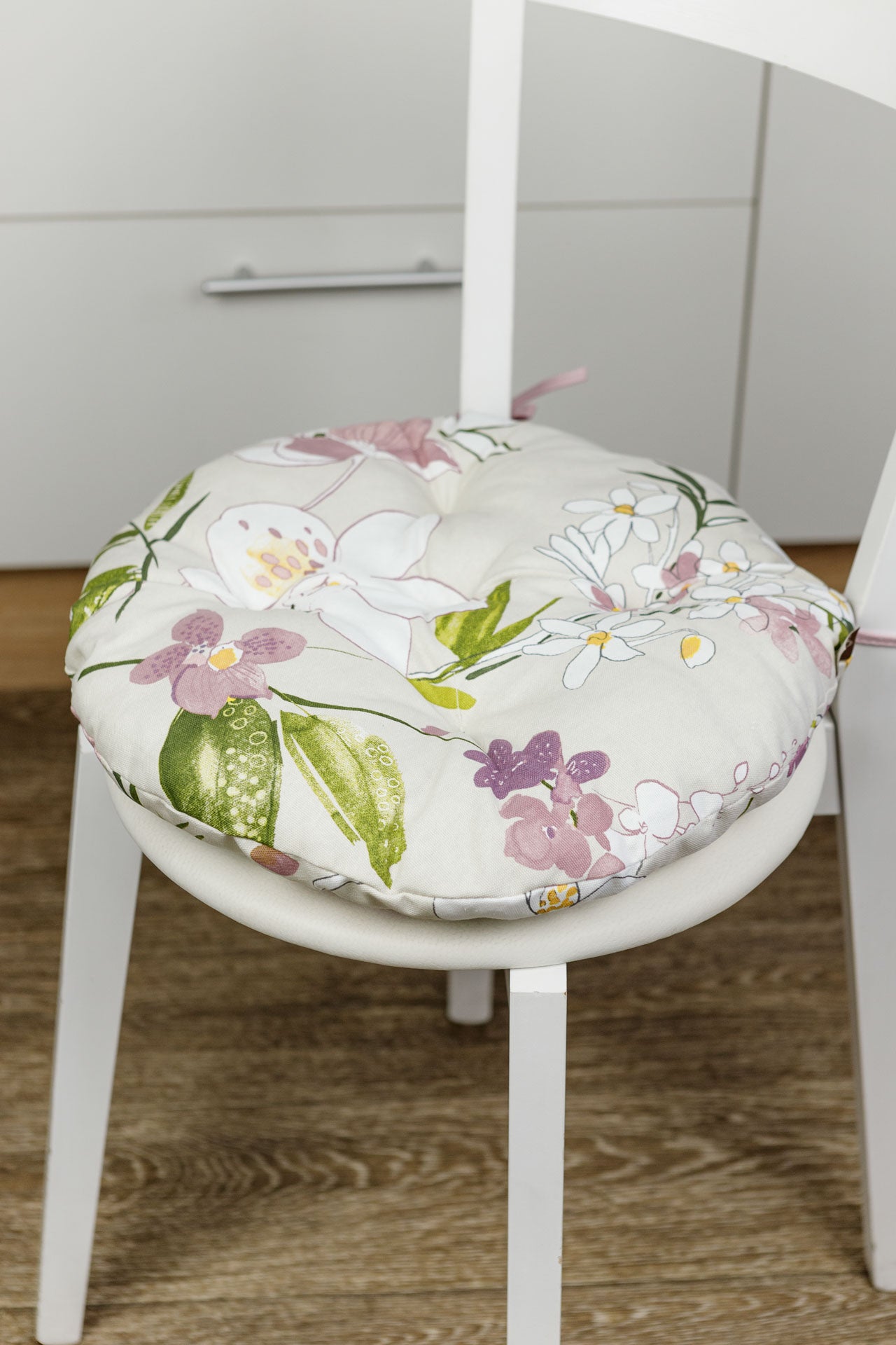 Cotton Orchid Pattern Tablecloth | Pink Floral Kitchen Textile Set, Housewarming Gift