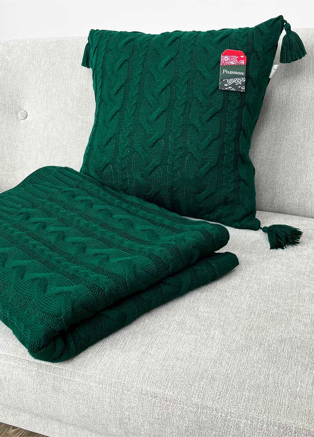 Green Cable Knitted Blanket | Warm Throw, Home Decor, Housewarming Gift