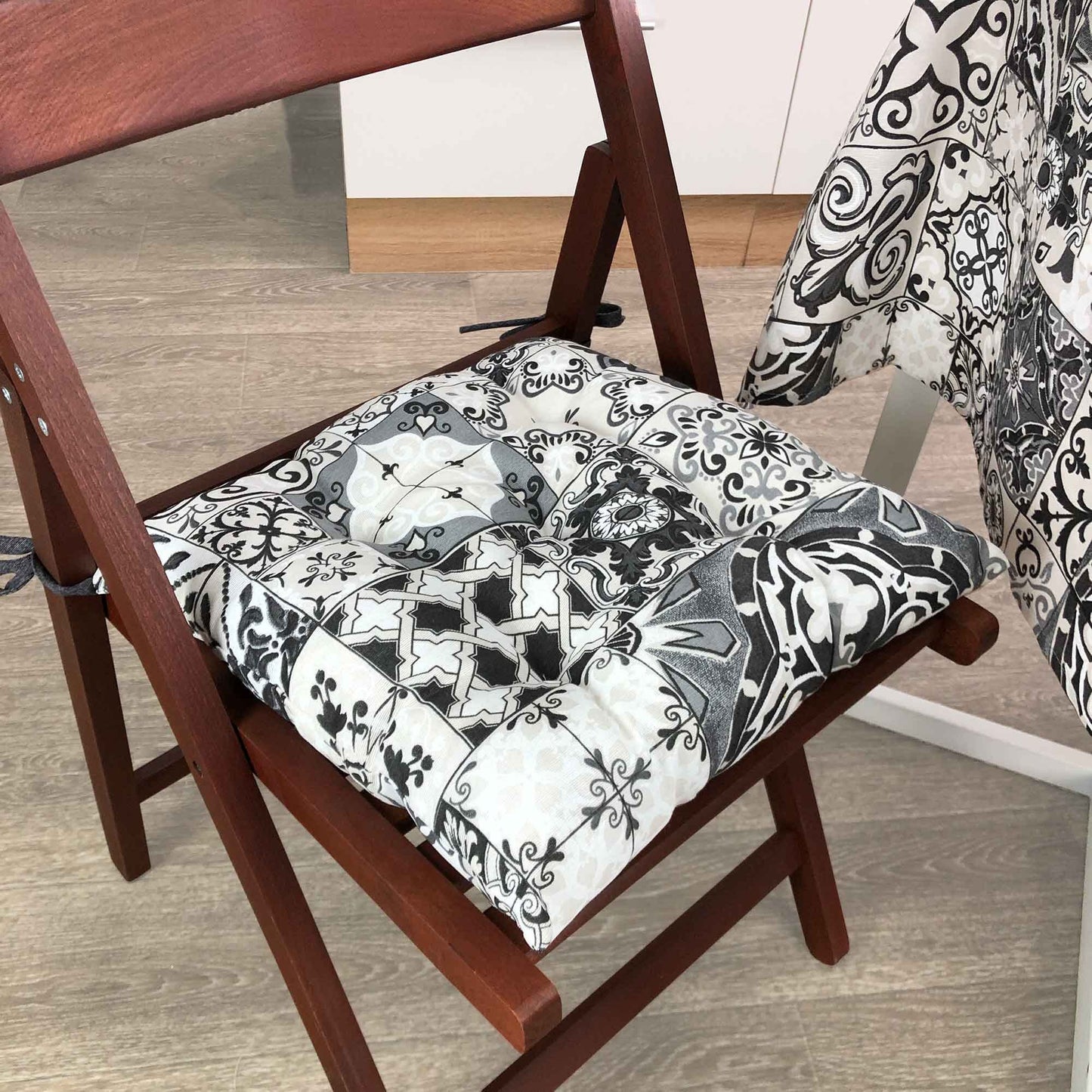 White And Black Tablecloth With Monochrome, Geometric, Ornamental Pattern | Festive Home Decor, Kitchen Textile Set, Gift Idea.