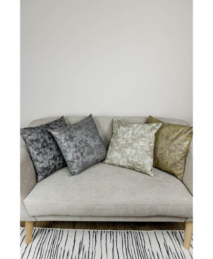 Gold Cotton Pillow With Plating | Festive Couch Cushion, Stylish Living Room, Home Decor