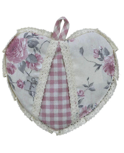 English Roses Cotton Kitchen Apron, Potholder And Oven Mitten With Lace | French Style Floral Textile Set, Housewarming Gift