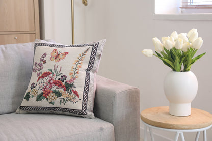 Tapestry Pillowcase With Basket Of Lavender Pattern | Festive Home Decor, Family And Friends Housewarming Present Idea