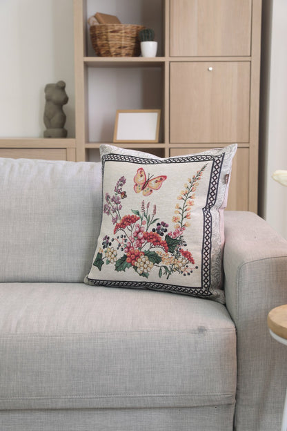 Tapestry Pillowcase With Basket Of Lavender Pattern | Festive Home Decor, Family And Friends Housewarming Present Idea