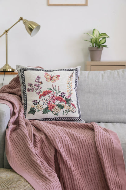 Tapestry Pillowcase With Basket Of Lavender Pattern | Festive Home Decor, Family And Friends Housewarming Present Idea