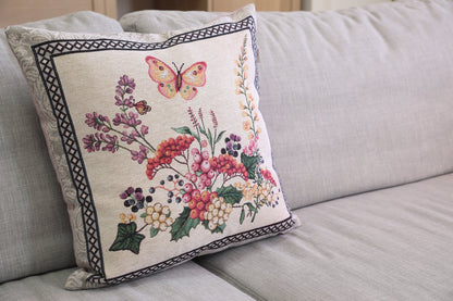 Tapestry Pillowcase With Basket Of Lavender Pattern | Festive Home Decor, Family And Friends Housewarming Present Idea