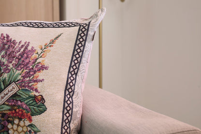 Tapestry Pillowcase With Basket Of Lavender Pattern | Festive Home Decor, Family And Friends Housewarming Present Idea