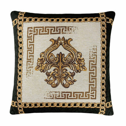 Baroque Style Tapestry Pillowcase With Golden Chains Pattern 