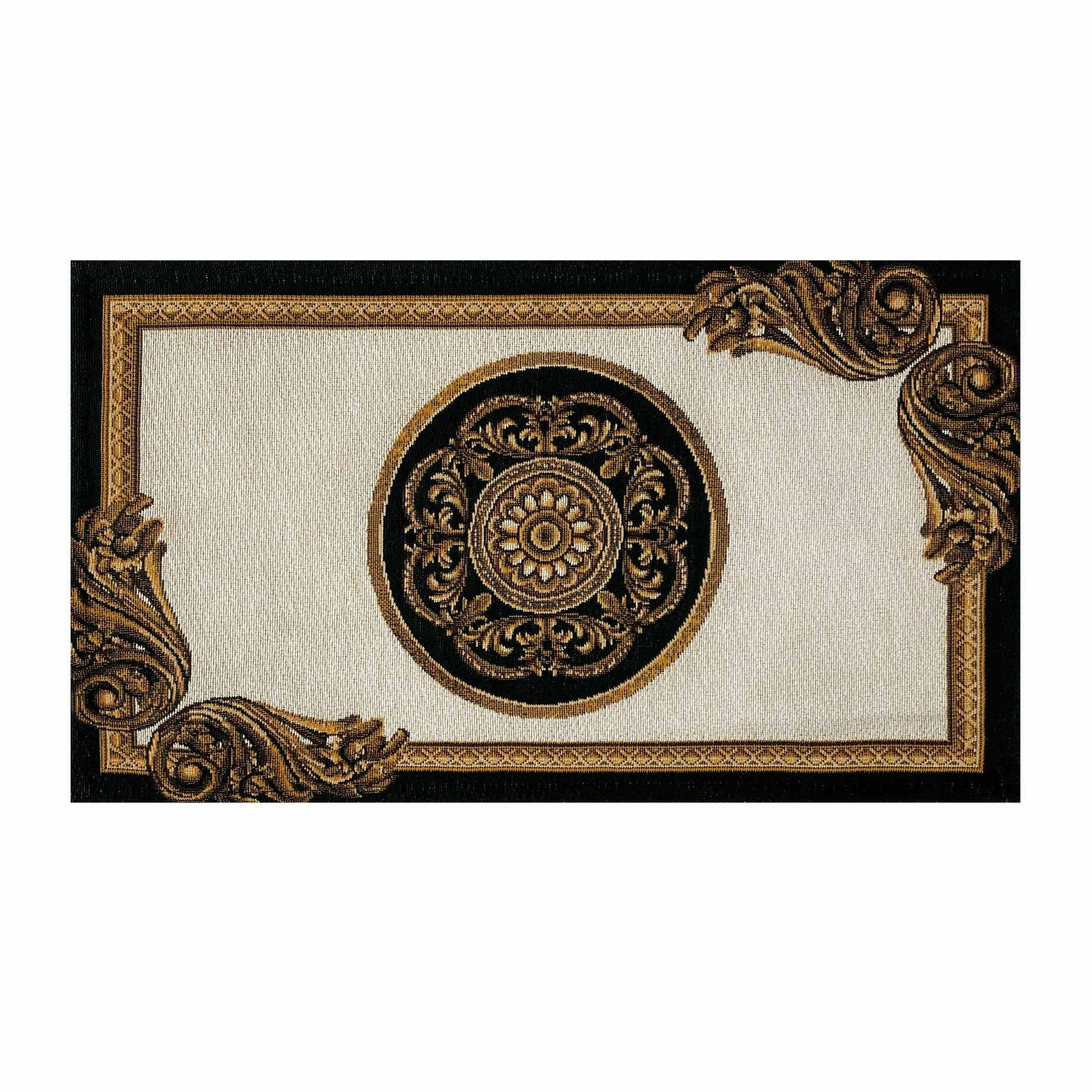 Baroque Style Tapestry Placemat With Medallion Pattern