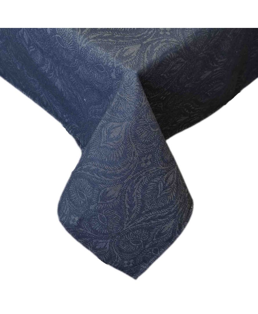 Black jacquard tablecloth with subtle textured pattern