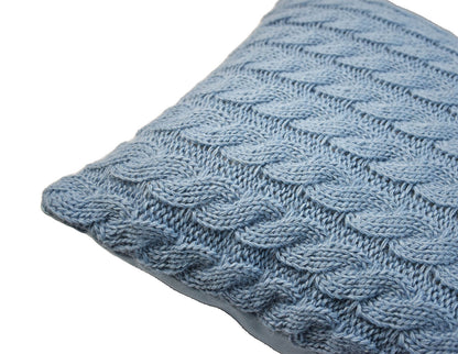 Pink Cable Knitted Pillowcase | Decorative Pillow Cover, Festive Home Decor, Living Room, Bedroom Textile, Housewarming Present Idea