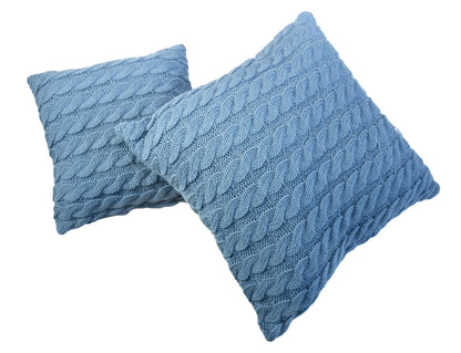 Pink Cable Knitted Pillowcase | Decorative Pillow Cover, Festive Home Decor, Living Room, Bedroom Textile, Housewarming Present Idea