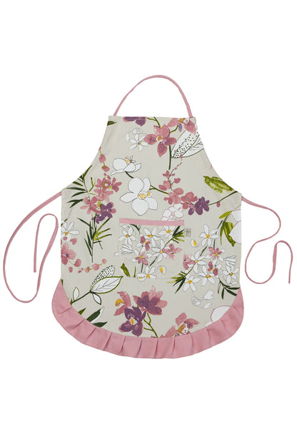 Cotton Orchid Pattern Tablecloth | Pink Floral Kitchen Textile Set, Housewarming Gift