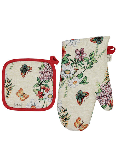 Beige Tapestry Tablecloth With Rabbits And Flowers Pattern | Kitchen And Living Room Textile Set, Festive Home Decor, Present Idea.