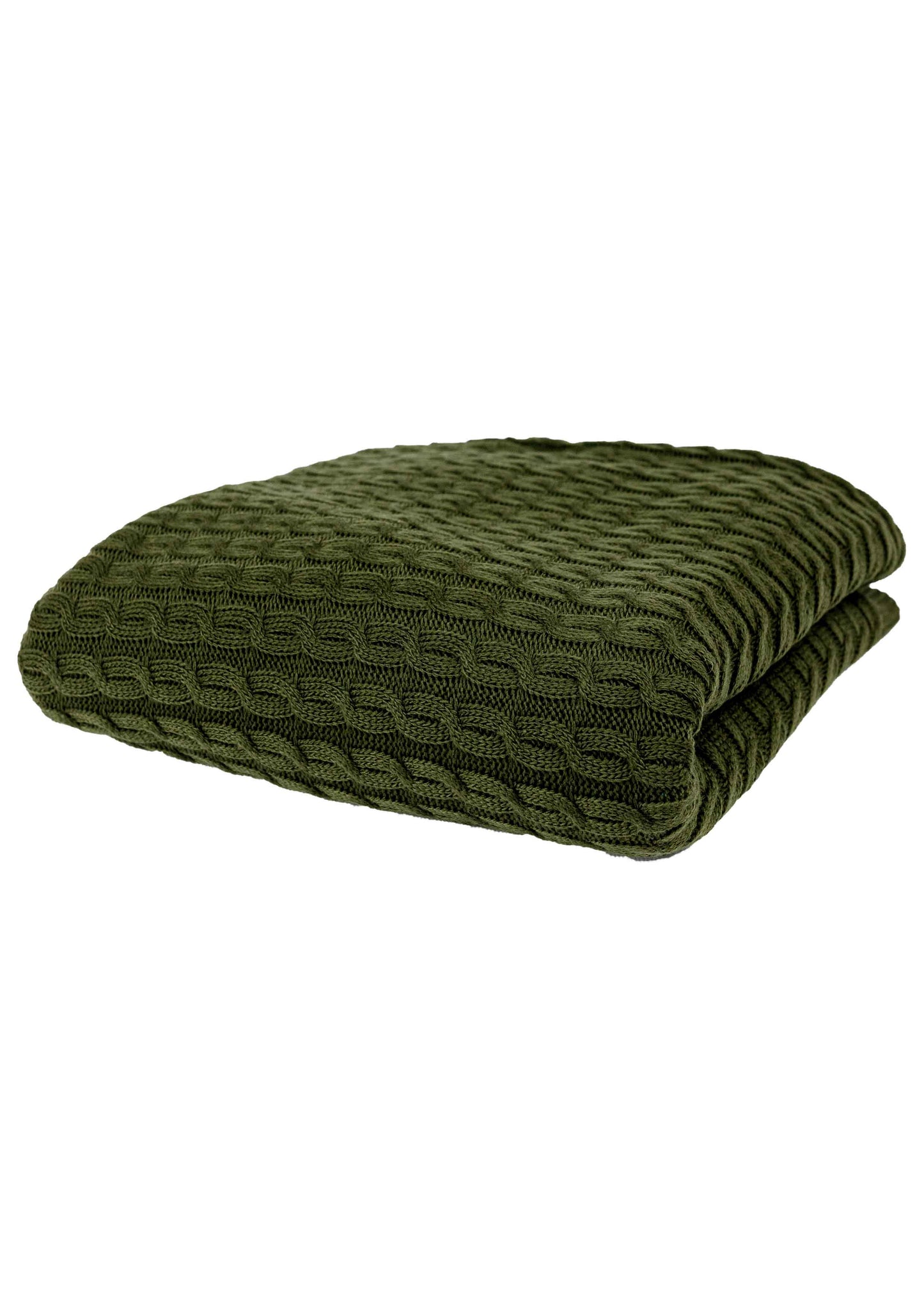 Green Knitted Throw Blanket | Cozy Cable Knit Sofa Blanket | Soft Blanket for Couch or Bed | Autumn Home Decor Gift, Thanksgiving Housewarming Present