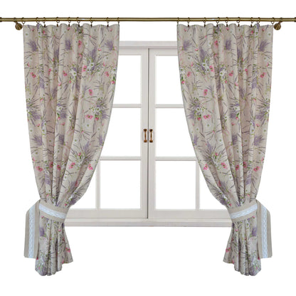 Cotton Tablecloth With Lavender Print And Lace Edging | Floral, Festive Kitchen Textile Set, Home Decor, Housewarming Present Idea