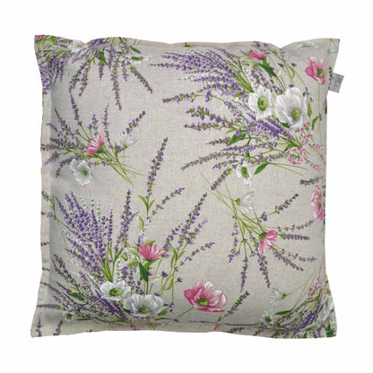 Cotton Tablecloth With Lavender Print And Lace Edging | Floral, Festive Kitchen Textile Set, Home Decor, Housewarming Present Idea