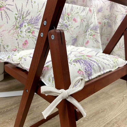 Cotton Tablecloth With Lavender Print And Lace Edging | Floral, Festive Kitchen Textile Set, Home Decor, Housewarming Present Idea