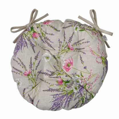 Cotton Tablecloth With Lavender Print And Lace Edging | Floral, Festive Kitchen Textile Set, Home Decor, Housewarming Present Idea