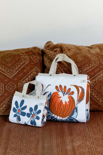 Ukrainian Style Knitted Throw Blanket, Petrykivka Floral Motif, Sofa Cover, Rustic Farmhouse Home Decor, Pillowcases With Bedspread Set