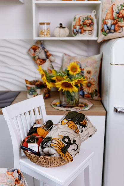 Knitted Pumpkin Blanket | Autumn Cozy Throw | Halloween and Thanksgiving Sofa Knit Throw | Fall Rustic Farmhouse Decor