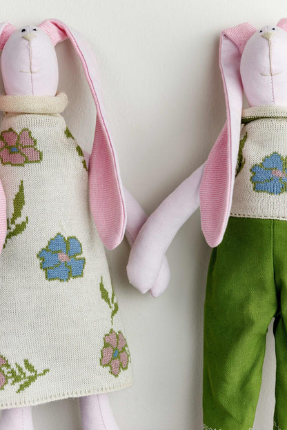 Bunny Girl And Bunny Boy Decorative Handmade Toys | Interior Rabbits Toys, Kitchen, Living Room Home Decor, Housewarming Gift Idea.