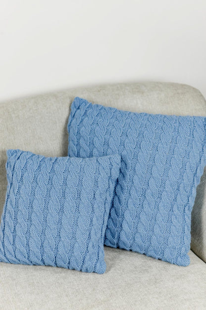 Pink Cable Knitted Pillowcase | Decorative Pillow Cover, Festive Home Decor, Living Room, Bedroom Textile, Housewarming Present Idea