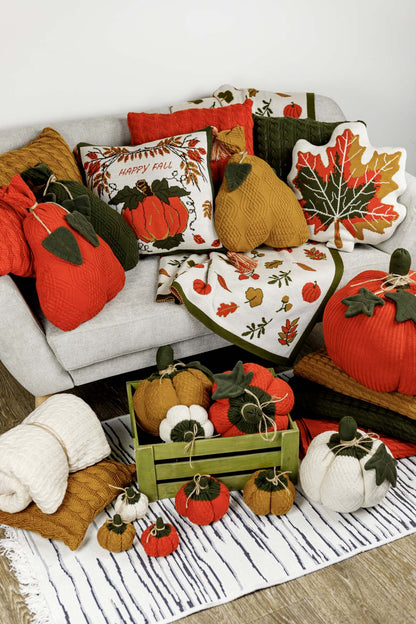 Knitted Decorative Pillow Maple Leaf | Festive Fall Textile Set, Home Decor, Living Room, Thanksgiving Housewarming Present