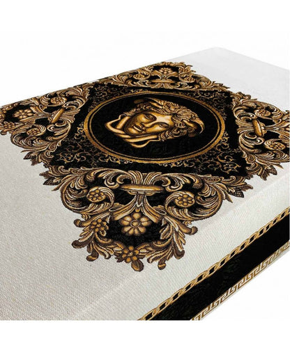 Baroque Style Tapestry Tablecloth With Gold Head Pattern | Luxury Home Decor, Living Room Textile, Gift Idea For Friends
