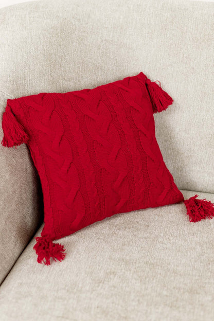 Red Cable Knitted Blanket  | Warm Throw, Winter Holidays Home Decor, Housewarming Gift