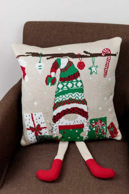 Christmas Blanket With Holiday Gnome And Presents Pattern | Merry Christmas Words Print Blanket, Housewarming Present