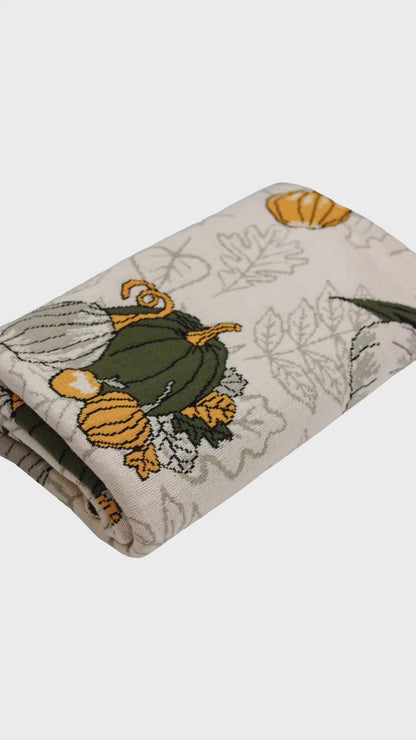 Knitted Pumpkin Blanket | Autumn Cozy Throw | Halloween and Thanksgiving Sofa Knit Throw | Fall Rustic Farmhouse Decor