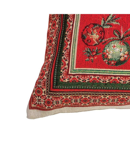 Red Christmas Tapestry Pillowcase With Santa Claus Portrait And X-mas Decor Pattern | New Year's Cushion Cover, Festive Home Decor, Gift Idea