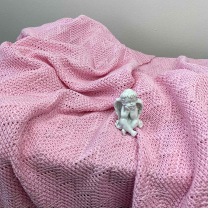 Pink Openwork Knitted Blanket | Elegant Throw, Festive Bedspread, Home Decor, Bedroom Textile, Housewarming Present Idea