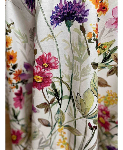 Colourful Cotton Tablecloth With Flowers, Chamomiles, Cornflowers Print | Festive Kitchen, Living Room Floral Textile, Present Idea.
