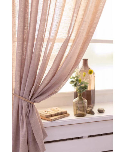 Pink Linen Curtain With A Rope Ribbon | Kitchen, Living Room Textile, Stylish Home Decor, Housewarming Gift Idea.