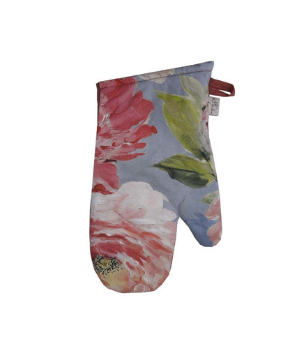 Blue Cotton Tablecloth With Big Pink Peonies Print | Festive Home Decoration, Kitchen, Living Room Textile, Gift Idea.