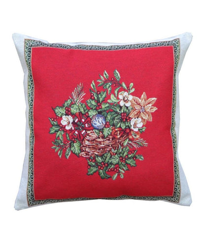 Red Christmas Tapestry Pillowcase With Santa Claus Portrait And X-mas Decor Pattern | New Year's Cushion Cover, Festive Home Decor, Gift Idea