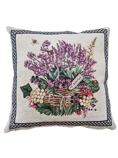 Tapestry Pillowcase With Basket Of Lavender Pattern | Festive Home Decor, Family And Friends Housewarming Present Idea