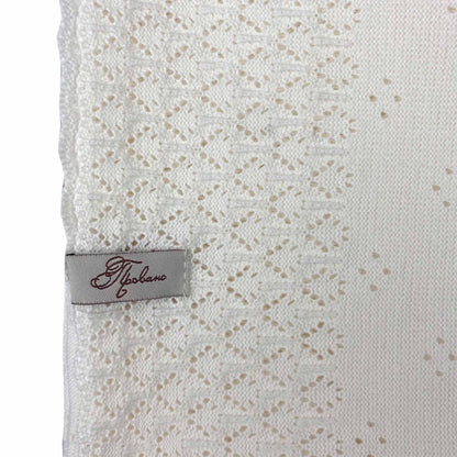 White Knitted Baby Blanket | Attribute For Newborns, A Present For The First Birthday, Baby Shower, Kids Celebration