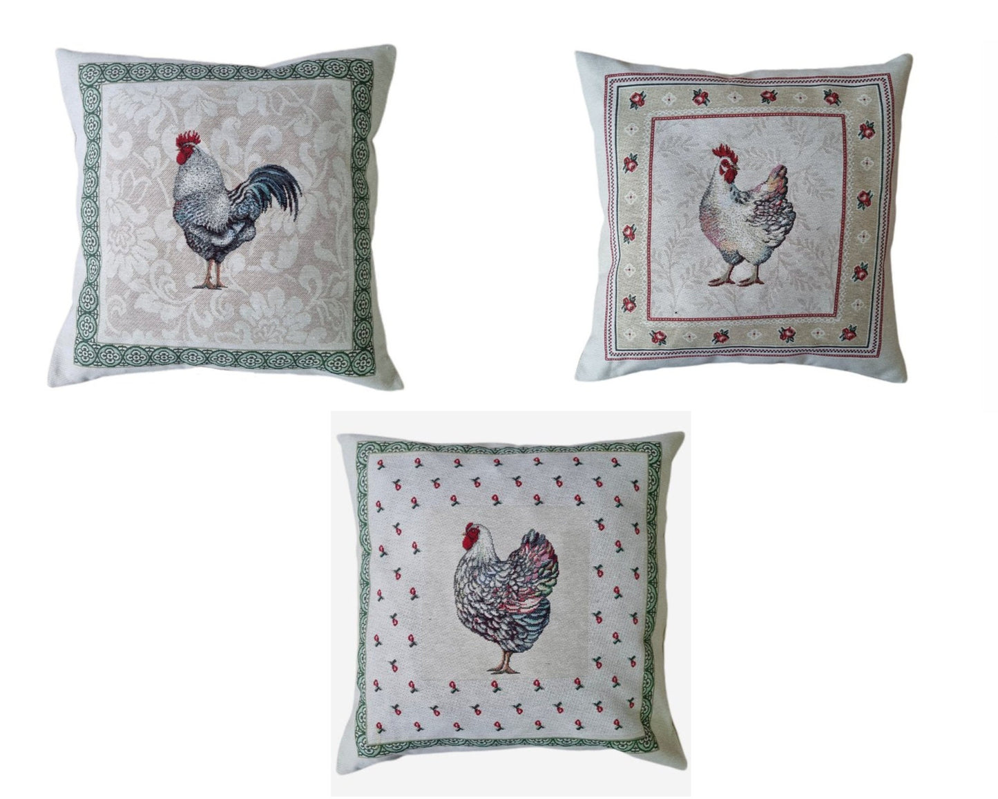 Tapestry Pillowcase With Roosters, Chickens, Hens Print | Festive Home Decor, Family Present Idea For Family, Friends