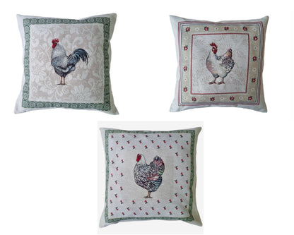 Tapestry Pillowcase With Roosters, Chickens, Hens Print | Festive Home Decor, Family Present Idea For Family, Friends