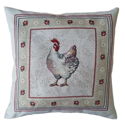 Tapestry Pillowcase With Roosters, Chickens, Hens Print | Festive Home Decor, Family Present Idea For Family, Friends