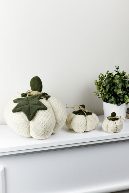 Stuffed Knitted Interior Pumpkins Halloween Decor Set | Fall Textile, Thanksgiving, Housewarming Present.